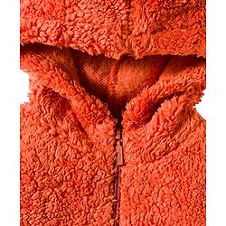 Babyhug Knit Full Sleeves Solid Color Hooded Fur Sweatshirt with Kangaroo Pocket - Beige