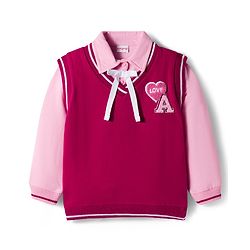 Babyhug Cotton Knit Full Sleeves Sweatshirt with Patch Detailing - Red
