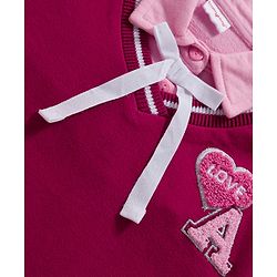Babyhug Cotton Knit Full Sleeves Sweatshirt with Patch Detailing - Red
