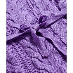 Babyhug Knit Full Sleeves Pullover Sweater with Cable Knit Design - Lavender