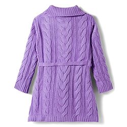 Babyhug Knit Full Sleeves Pullover Sweater with Cable Knit Design - Lavender