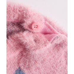 Babyhug Knit Full Sleeves Pullover Sweater with Butterfly Design - Pink