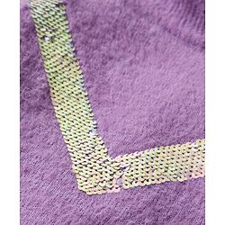 Babyhug Knit Full Sleeves Extra Soft Hairy Eyelash Yarn Pullover Sweater With Sequin Detailing - Lavender