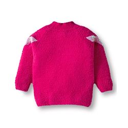 Babyhug Knit Full Sleeves Extra Soft Hairy Eyelash Yarn Pullover Sweater With Sequin Detailing - Lavender