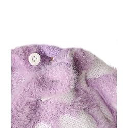 Babyhug Knit Full Sleeves Extra Soft Hairy Eyelash Yarn Pullover Sweater Set With Hearts Design - Mauve