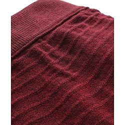 Babyhug Knit Full Length Woollen Pant With Text Embroidery - Wine