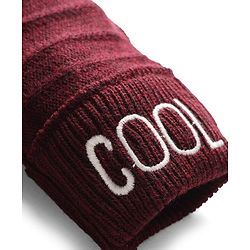 Babyhug Knit Full Length Woollen Pant With Text Embroidery - Wine