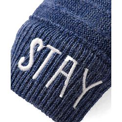 Babyhug Knit Full Length Woollen Pant With Text Embroidery - Blue