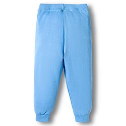 Babyhug Terry Knit Full Sleeves T-Shirt and Joggers Set with Animal Print - Tan & Light Blue