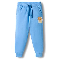 Babyhug Terry Knit Full Sleeves T-Shirt and Joggers Set with Animal Print - Tan & Light Blue