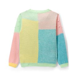 Babyhug Knitted Full Sleeves Front Open Sweater With Bunny & Floral Embroidery - Multicolor