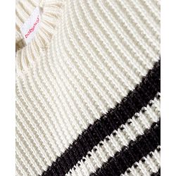 Babyhug Knit Full Sleeves Pullover Sweater Set With Stripes - Mustard
