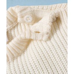 Babyhug Knit Full Sleeves Pullover Sweater Set With Stripes - Mustard