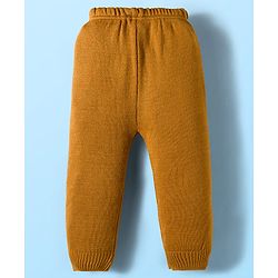 Babyhug Knit Full Sleeves Pullover Sweater Set With Stripes - Mustard