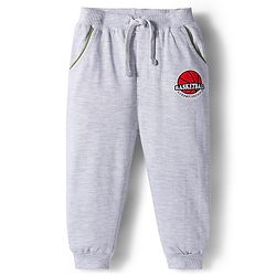 Babyhug Terry Knit Full Sleeves T-Shirt and Joggers Set with Teddy Print - Olive Green & Grey