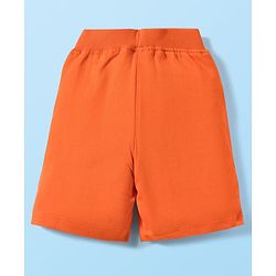 Babyhug Single Jersey Knit Half Sleeves T-Shirt & Shorts Set With Animal Print - White & Orange