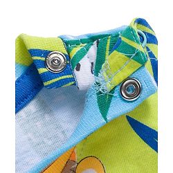 Babyhug Single Jersey Knit Half Sleeves T-Shirt & Shorts Set With Animal Print - Blue