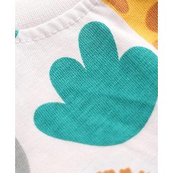 Babyhug 100% Cotton Single Jersey Knit Half Sleeves T-Shirt & Shorts Set with Jungle Theme Print - Mint