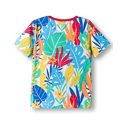 Babyhug Single Jersey Knit Half Sleeves T-Shirt & Shorts Set with Explore Text & Jungle Print - Red & Multicolor