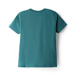 Babyhug Single Jersey Knit Half Sleeves T-Shirt and Shorts Set With Teddy Print - Dark Green