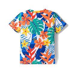 Babyhug Single Jersey Knit Half Sleeves T-Shirt & Shorts Set with Floral Print - Blue