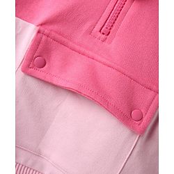 Babyhug Cotton Knit Full Sleeves Hooded Cut & Sew Sweatshirt with Heart Patch Detailing - Pink