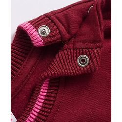 Babyhug Cotton Knit Full Sleeves Sweatshirt With Star Print - Maroon