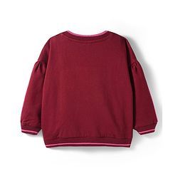 Babyhug Cotton Knit Full Sleeves Sweatshirt With Star Print - Maroon