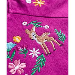 Babyhug Cotton Knit Full Raglan Sleeves Sweatshirt With Animal & Floral Embroidery - Purple