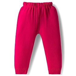 Babyhug Knitted Full Sleeves Pullover Sweater Set With Heart Design - Pink