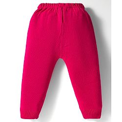 Babyhug Knitted Full Sleeves Pullover Sweater Set With Heart Design - Pink