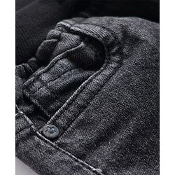 Babyhug Cotton Denim Full Length Solid Colour Jeans With Stretch - Black