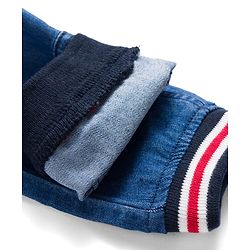 Babyhug Denim Full Length Washed Jeans with Stretch - Blue