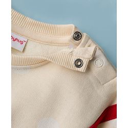 Babyhug Cotton Knit Full Sleeves Sweatshirt With Santa Claus Applique - Yellow