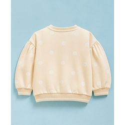 Babyhug Cotton Knit Full Sleeves Sweatshirt With Santa Claus Applique - Yellow