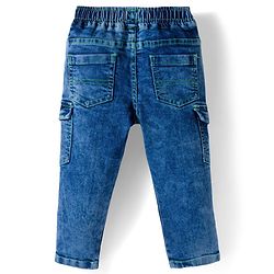Babyhug Full Length Denim Washed Jeans with Stretch - Blue