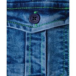Babyhug Full Length Denim Washed Jeans with Stretch - Blue