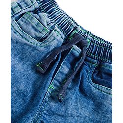 Babyhug Full Length Denim Washed Jeans with Stretch - Blue
