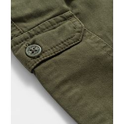 Babyhug Twill Woven Full Length Solid Colour Trouser Pant With Stretch - Olive Green