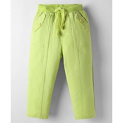 Babyhug Twill Woven Full Length Solid Colour Trouser Pant - Lime Green