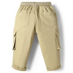 Babyhug Twill Woven Full Length Trouser With Stretch & Pockets - Olive Green