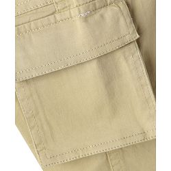 Babyhug Twill Woven Full Length Trouser With Stretch & Pockets - Olive Green