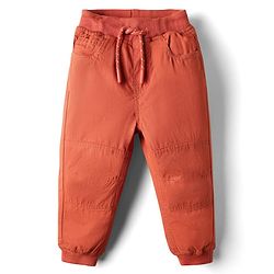 Babyhug Poplin Woven Full Length Solid Colour Trouser Pant - Orange