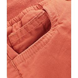 Babyhug Poplin Woven Full Length Solid Colour Trouser Pant - Orange