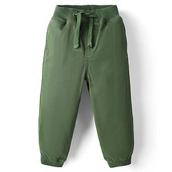 Babyhug Twill Woven Full Length Solid Colour Trouser With Stretch - Beige