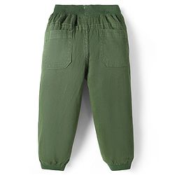 Babyhug Twill Woven Full Length Solid Colour Trouser With Stretch - Beige