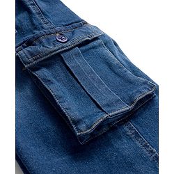 Babyhug Denim Full Length Washed Jeans With Stretch & Belt - Blue