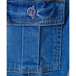 Babyhug Full Length Denim Washed Jeans with Stretch & Cargo Pockets - Light Blue