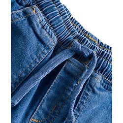 Babyhug Full Length Denim Washed Jeans with Stretch & Cargo Pockets - Light Blue