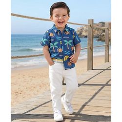 Babyhug Full Length Solid Color Denim Jeans with Stretch & Belt - White